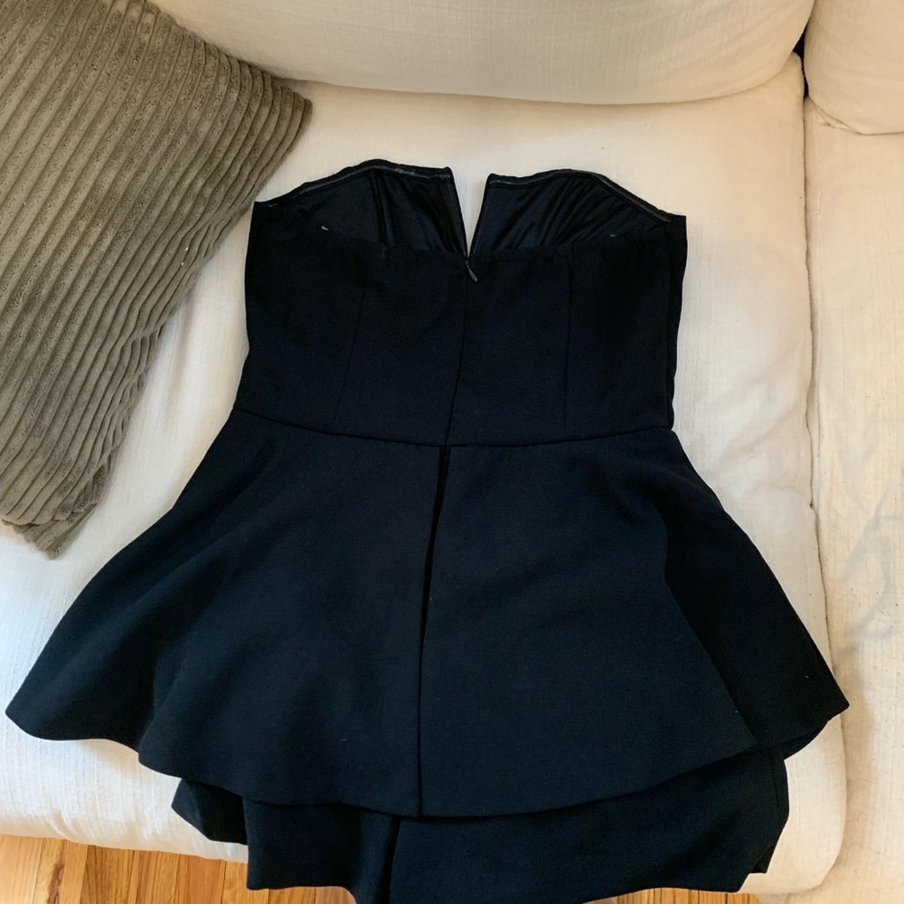 Black Large strapless romper.